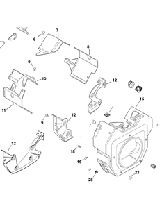 Kohler Ch640-3053 Blower Housing Diagram and Parts List for 46G 4X4-1H013H-1H294H-37BCD010 Cub Cadet Lawn Tractor Accessories